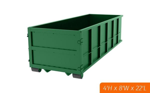 to schedule a delivery of the twenty yard dumpsters, simply contact a reputable dumpster rental company and provide your location and rental period